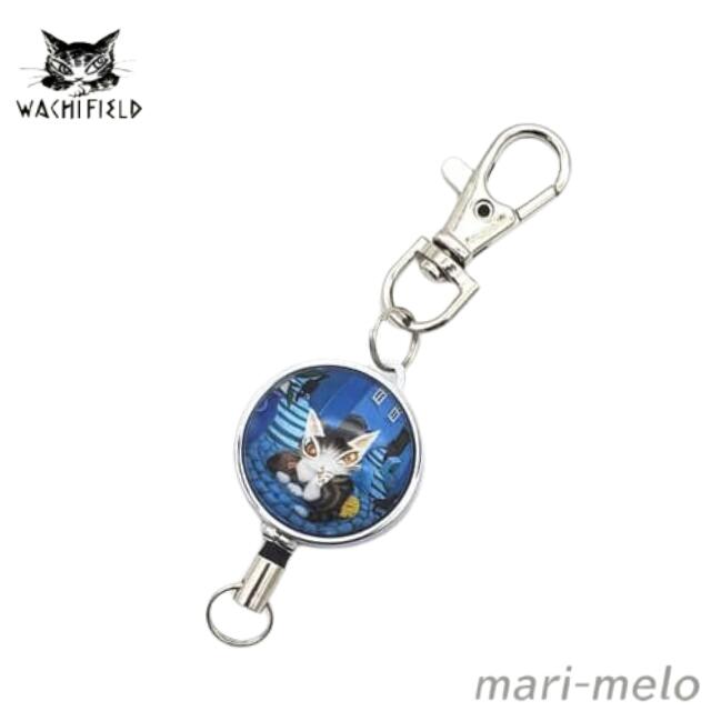 【 土日祝も発送！】 ダヤン わちふぃーるど ダヤングッズ アート リール キーホルダー 青い街 ねこ 猫 ねこ ネコ グッズ 猫のダヤン dayan 公式 猫好き かわいい キャラクター 25G画像
