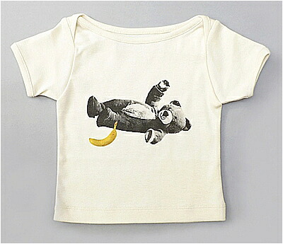 〇2026春夏【michirico/ミチリコ】 【MR26SS-11】Bear & Banana T(ベア＆バナナ Tシャツ) トップス/Tシャツ/半袖/プリント/ベビー