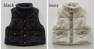 【セール商品】【50％OFF】 ☆2025秋冬【eLfin Folk/エルフィンフォルク】 【elf-252J05】Snow Jacquard Puffer Vest[ｽﾉｰｼﾞｬｶﾞｰﾄﾞﾊﾟﾌﾍﾞｽﾄ] トップス/アウター/ベスト/総柄/レディース