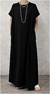 □春夏【siro de labonte/シロ  デ ラボンテ】【R623217】タックスリーブロングワンピース(M)衣装/半袖/レディース