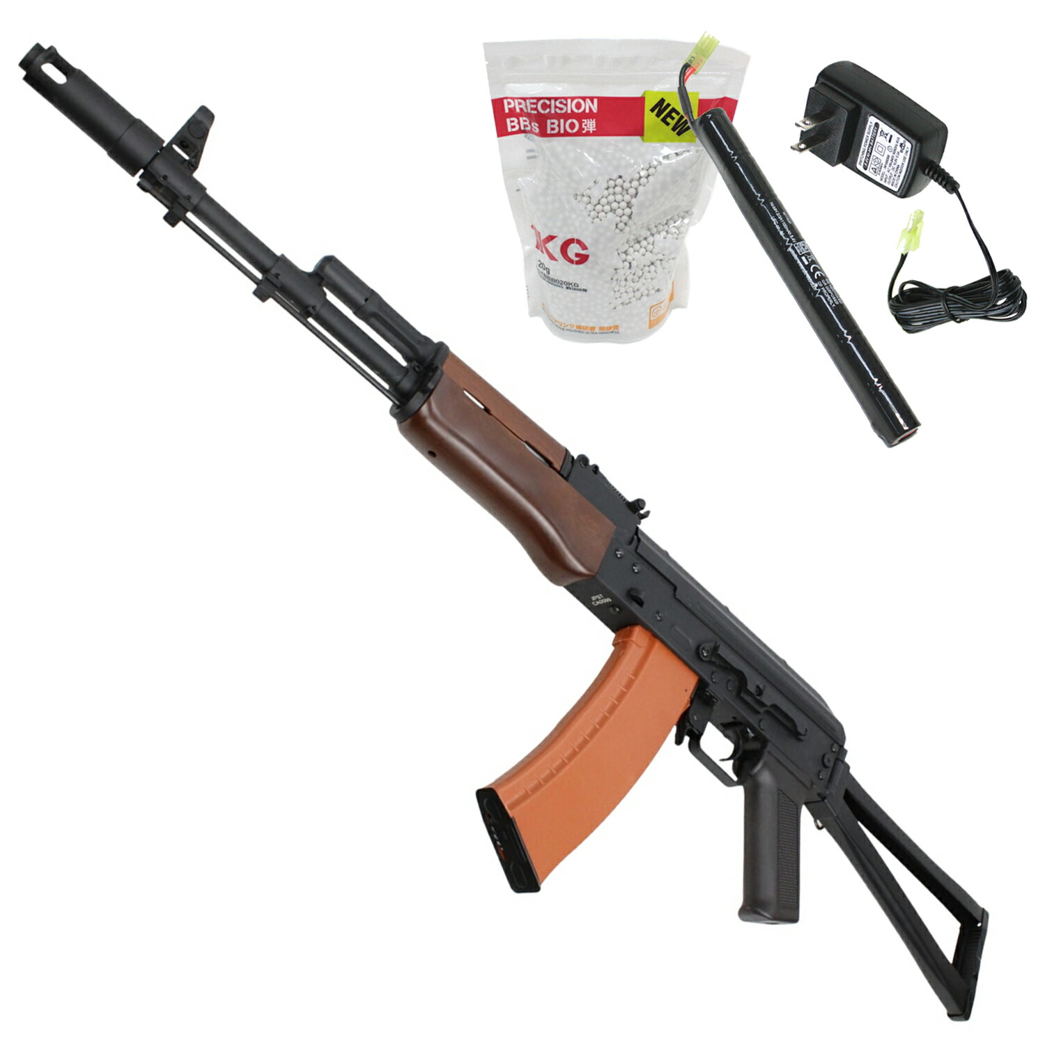 【S&T】AKS-74N スポーツライン電動ガン フェイクウッド【BB弾+バッテリー+充電器付属】｜G U N M A L L 大阪