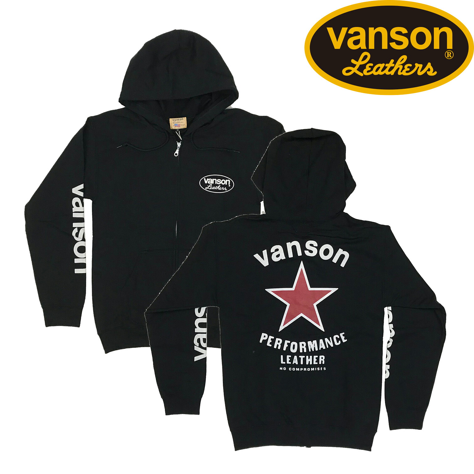 送料無料＞VANSONスカルファイヤー バンソン ジップアップパーカー 