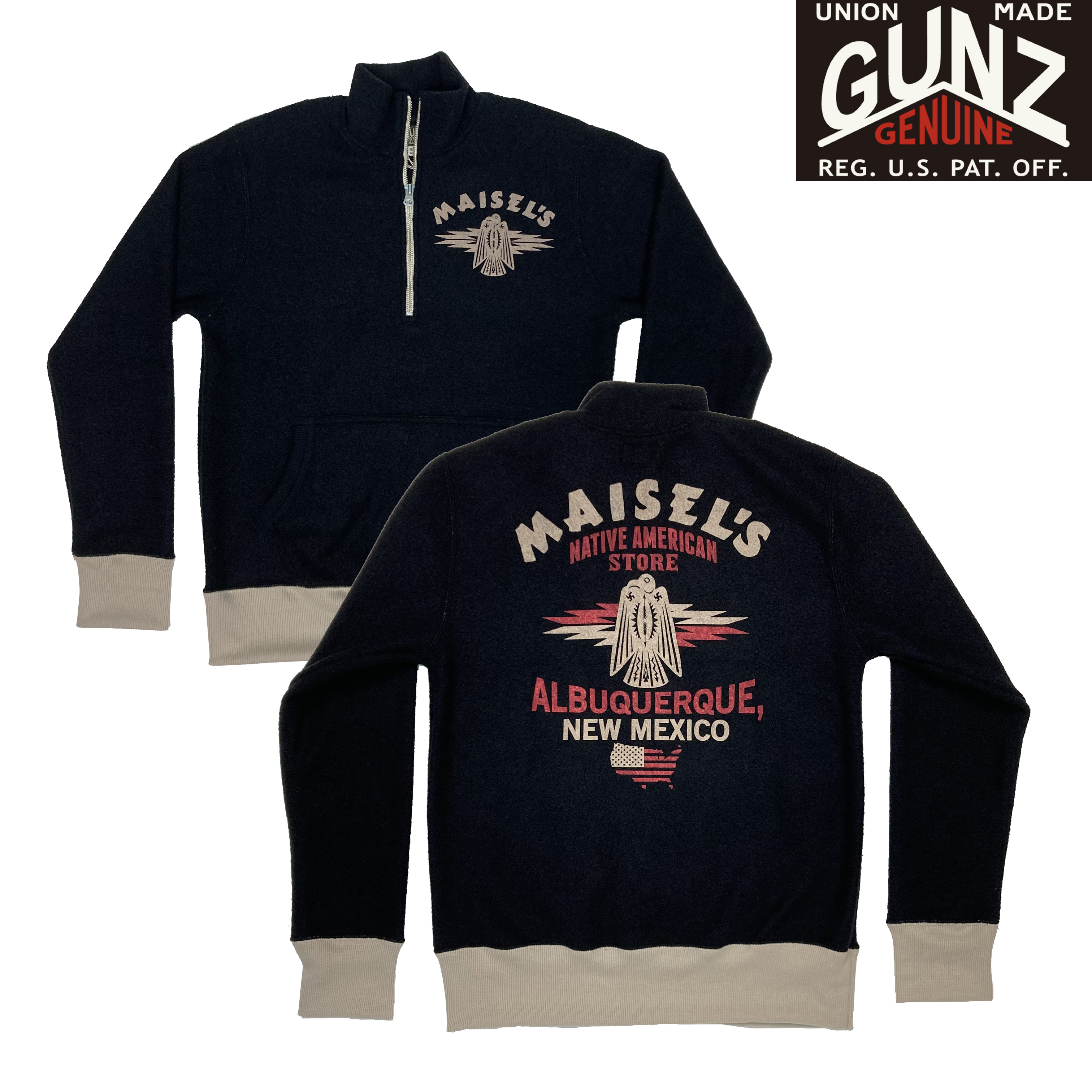 【GUNZ MAISEL Pt. パイル ハーフジップ ティーシャツ / 3大きさ3色合い】 父の日 GunZ ジップ ティーシャツ メンズ ハーフジップ 汗水 メンズ トップス 長袖 パイル ハーフジップ 調教師 ハーフジップトレーナー メンズ レディース ユニ一発やる アメカジ
