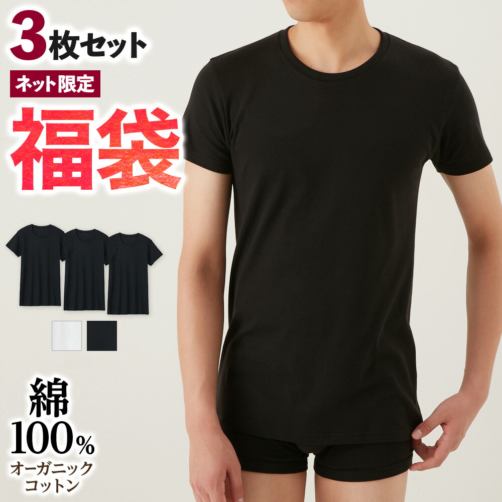 送料無料 グンゼ クルーネックＴシャツ 3枚セット メンズ 年間 綿100％ 半袖 丸首 オーガニックコットン インナー 紳士 肌着 下着  洗濯タグ無し 低刺激 脇縫いなし 直営店限定 福袋 SETM9514 CK9514 S-LL GUNZE11 最大62%OFFクーポン