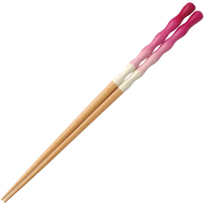 若狭塗 箸 食洗機対応 おしゃれ 天然木 23cm たまゆら ピンク 日本製 147030画像