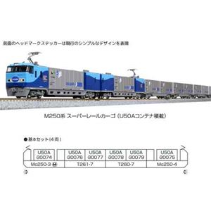M250系 スーパーレールカーゴ(U50Aコンテナ積載)基本セット(4両) 10-1721 Nゲージ|ぐるぐる王国 店