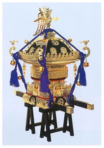 1／5 江戸神輿 黒塗紫房