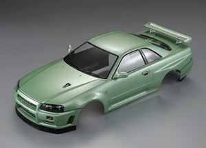 1/10 日産スカイラインGT-R BNR34 シャンパングリーン 塗装済みボディ 48646 RCパーツ