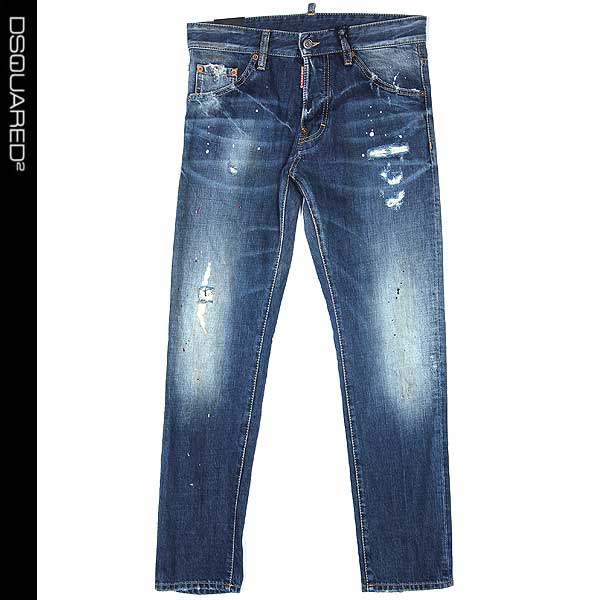 定価151800円 Dsquared2 シルク　サイドライン　ダメージ加工デニム 定価151800円 Dsquared2 シルク サイドライン ダメージ加工