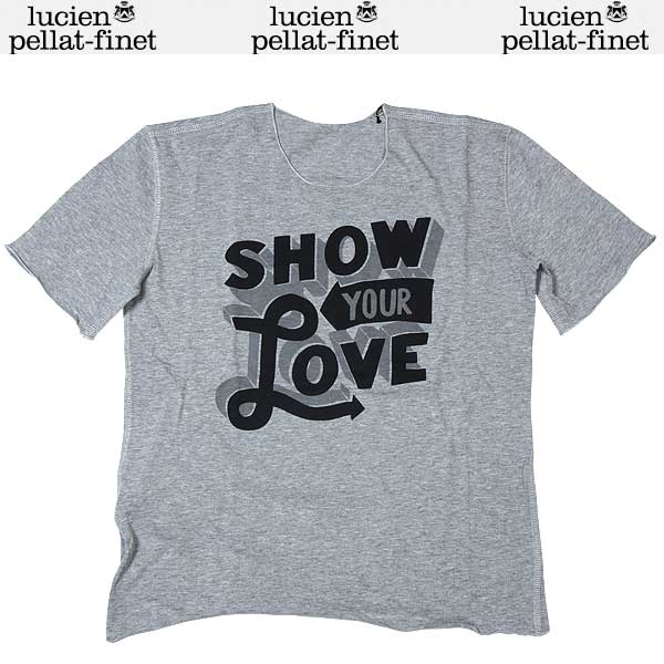 ルシアンペラフィネ lucien pellat-finet レディース トップス Tシャツ 半袖 ロゴ  バックスカルビックロゴ・ランゲージプリントTシャツ グレー EVF1265 13S (R75600)