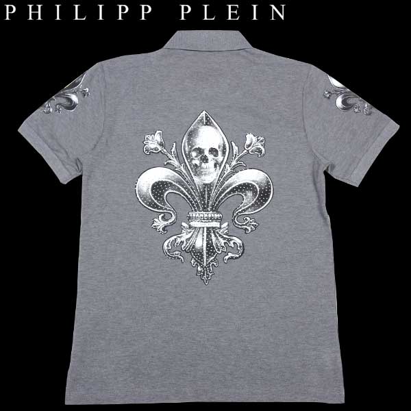 フィリッププレイン PHILIPP PLEIN メンズトップス ナイト 半袖 ポロシャツ スカル グレーHM9801 10 13S (R49900)【送料無料】【smtb-TK】｜ガッツ ブランドショップ