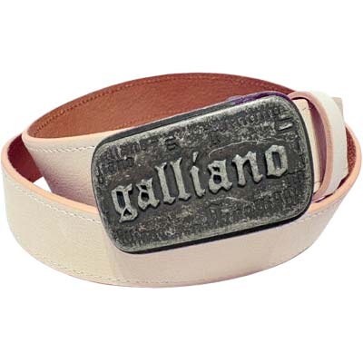 【訳あり キズ有】ジョンガリアーノ JOHN GALLIANO メンズ 小物 ベルト レザーベルト ロゴバックルレザーベルト ユニセックス可 アイボリー 6R0F06 80564 28 13S (R23800)【送料無料】【smtb-TK】 13,860円