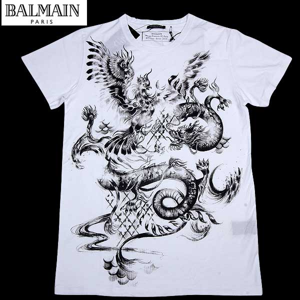BALMAIN ウルフTシャツ 34 バルマン デカルナン BALMAIN(バルマン) プリントTシャツ マルチカラー サイズ XS