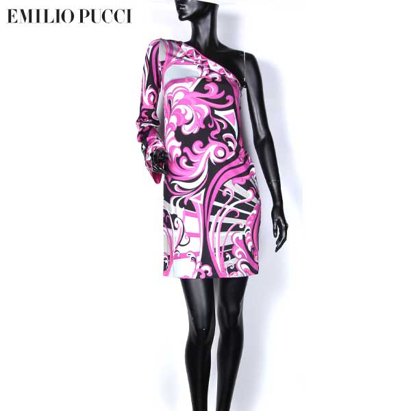 楽天市場 エミリオプッチ Emilio Pucci レディース ワンピース ドレス プッチ柄 ワンショルダー総柄マルチプリントワンピース ピンク 36rg71 008 13a R 送料無料 Smtb Tk ガッツ ブランドショップ