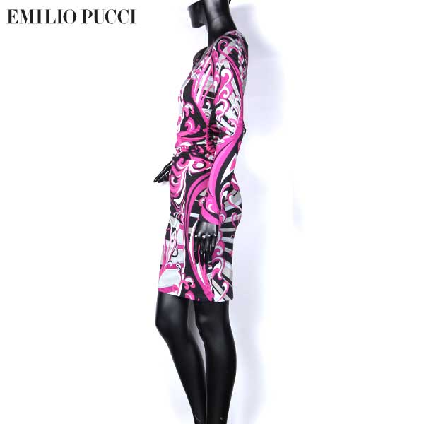 内祝い レディース Pucci Emilio プッチ エミリオ ワンピース Turchese Dress Dinamica Midi Jersey ワンピース ドレス Printed ミドル丈 ワンピース