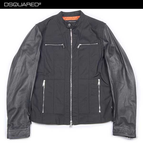 ま*さ様 未使用級 DSQUARED2 ジップデザイン ジャケット ブラック 4 DSQUARED2】ディースクエアード『レザージャケット size44