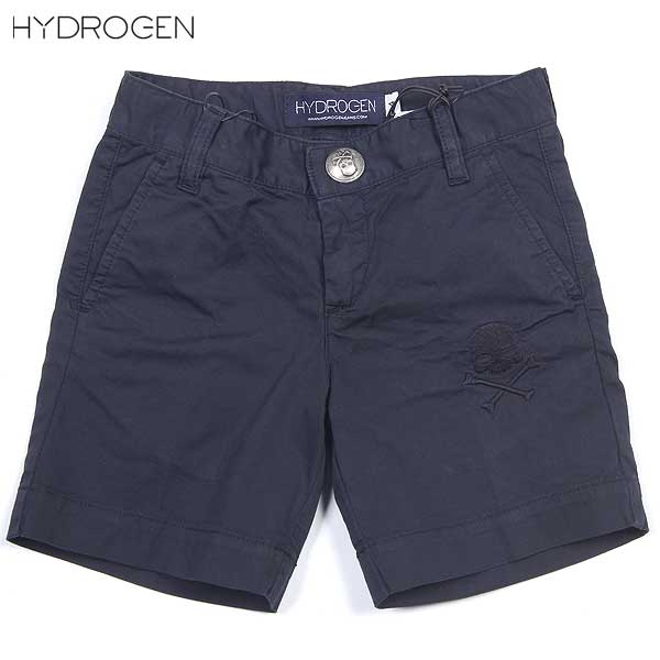 ハイドロゲン HYDROGEN キッズ ボトムス パンツ ショートパンツ ハーフパンツ フロントスカルメタルボタンストレッチショートパンツ 半ズボン ネイビー 紺 142510 013 14S (R23100)【送料無料】【smtb-TK】|ガッツ ブランドショップ
