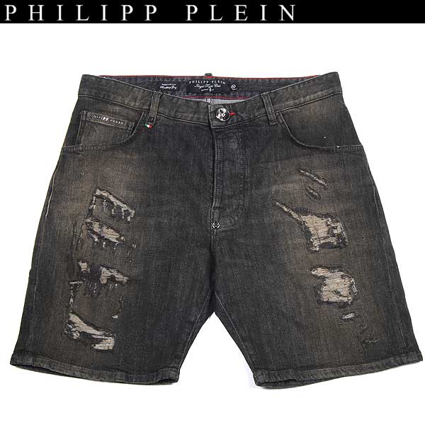 PHILIPP PLEIN デニム ショートパンツ　Sサイズ PHILIPP PLEIN デニム ショート ハーフパンツ フィリップ