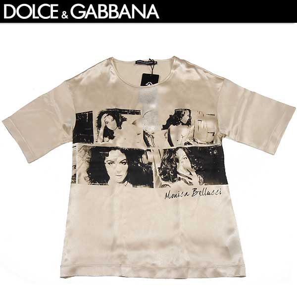 DOLCE&GABBANA レディース Tシャツ ロゴワッペン 半袖 M〜L相当 140405-42-a.jpg