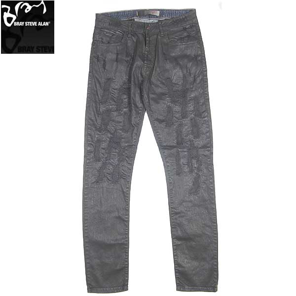 ブレイスティーブアラン BRAY STEVE ALAN メンズ パンツ ボトムス オイルコーティング加工・レザーパッチBロゴ付ストレッチスリムパンツ 24R4900/3 09 GT14A (R69800) 【送料無料】【smtb-TK】|ガッツ ブランドショップ