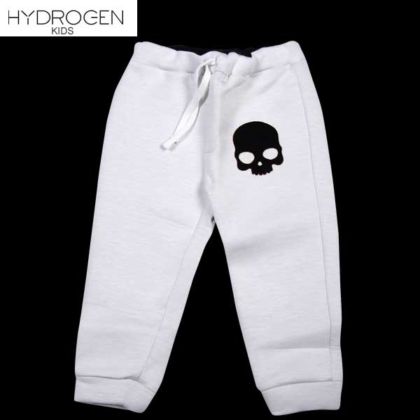 ハイドロゲン HYDROGEN キッズ 子供服 子ども こども パンツ ボトムス スウェットパンツ リブパンツ スカルロゴ入りスウェットパンツ ホワイト 白 156706 077 (R23330) DB14A【送料無料】【smtb-TK】