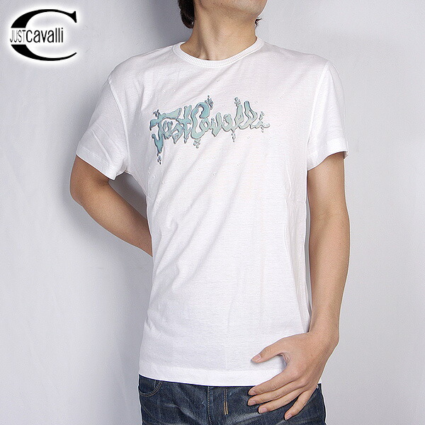 ジャストカバリ JUST Cavalli バブルプリント 半袖 Tシャツ TO1752-82601 ホワイト (R21800) 【送料無料】【smtb-TK】|ガッツ ブランドショップ