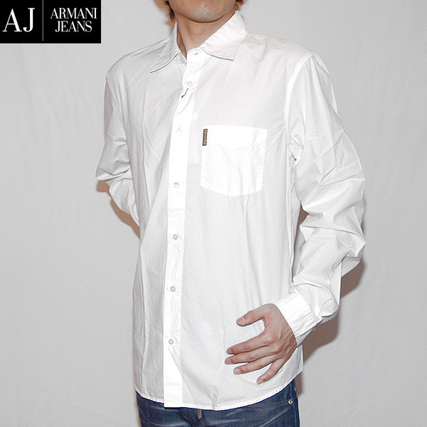楽天市場 アルマーニジーンズ Armani Jeans メンズ ドレスシャツ C69 Dn10 ホワイト 白 R 送料無料 Smtb Tk ガッツ ブランドショップ