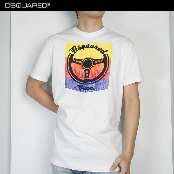ディースクエアード DSQUARED2 メンズ トップス Tシャツ 半袖 ロゴ マルチカラー・ハンドル/DSQUAREDロゴプリント付Tシャツ S74GC0659-S20694-010 【送料無料】【smtb-TK】|ガッツ ブランドショップ