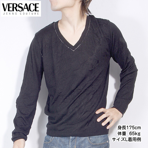 楽天市場 ヴェルサーチジーンズ Versace Jeans メンズ トップス インナー ニット セーター Vネックニット Vネックセーター ワンポイントロゴ シルクカシミア シルクカシミヤ ブラック 黒 Ov2805 900 R420 送料無料 Smtb Tk ガッツ ブランドショップ