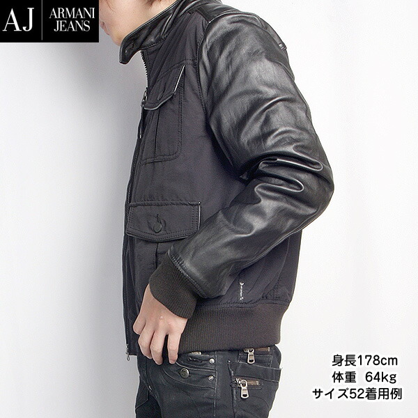 楽天市場 アルマーニジーンズ Armani Jeans メンズ レザー ジャケット J6bca 12ブラック 黒 R 送料無料 Smtb Tk ガッツ ブランドショップ