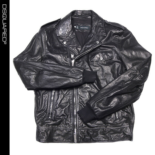 DSQUARED2 ディースクエアード ラムレザー フライトジャケット 48/L DSQUARED2 ディースクエアード ラムレザー フライトジャケット