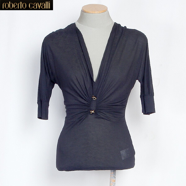 クラスロベルトカバリ Class Roberto Cavalli レディース トップス Tシャツ カシミヤカットソー ブラック CD 571 T-SHIRT JERSEY 801 09A (R52500)【送料無料】【smtb-TK】｜ガッツ ブランドショップ