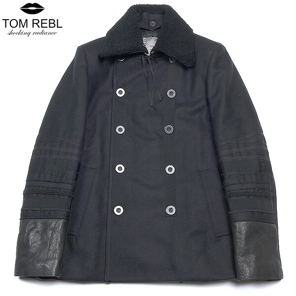 トムレベル TOM REBL メンズ レザートリミング ピーコート ブラック TU0371 8783 90 12A【送料無料】【smtb-TK】|ガッツ ブランドショップ