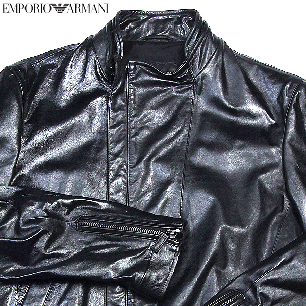 楽天市場 エンポリオアルマーニ Emporio Armani メンズ レザーブルゾン ライダース ジャケット ブラック K1b29p K1p41 999 12a R158000 送料無料 Smtb Tk ガッツ ブランドショップ