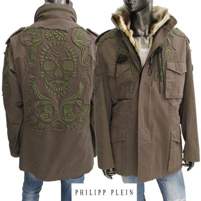 フィリッププレイン　ブラックレザー フード付きジャケット スカルデザイン 楽天市場】フィリッププレイン PHILIPP PLEIN メンズ アウター