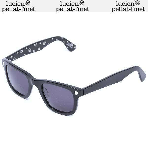 ルシアンペラフィネ lucien pellat-finet メンズ 小物 サングラス ロゴ ユニセックス可 テンプル部分スカルヘンプモノグラムロゴ付サングラス SUN02 BK (R37800)【送料無料】【smtb-TK】|ガッツ ブランドショップ