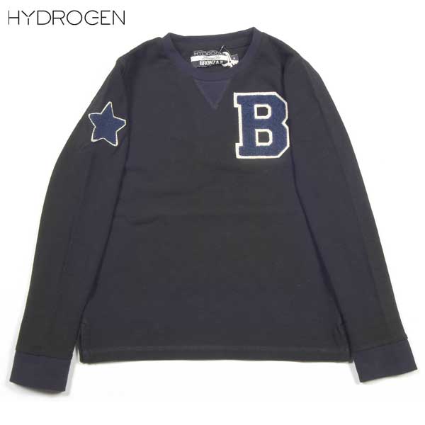 ハイドロ遺伝因子 HYDROGEN メンズ キッズ トップス ロンT 長袖 ロゴタイプ BRONZAJI はやりっ児/Bロゴタイプ紋章付ロング プルオーバー 15B010 007 (R11230) 14A【貨物輸送無料】【smtb-TK】
