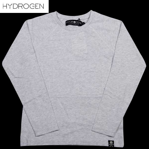 ハイドロ遺伝因子 HYDROGEN メンズ キッズ 赤ちゃん服 トップス ロンT 長袖 ロゴタイプ 点線Hロゴタイプ刺しゅう付ロングプルオーバー 156030 015  (R11230) 14A