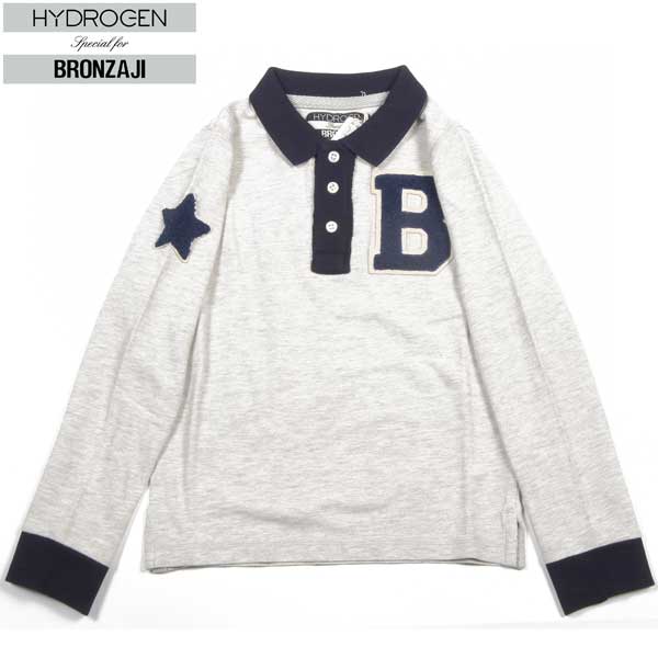 ハイドロゲン HYDROGEN メンズ キッズ 子供服 子どもトップス シャツ ポロシャツ 長袖 ロゴ BRONZAJI スター/Bロゴワッペン付ポロシャツ ロンＴ男女兼用 ユニセックス 15B016 015 DB14A (R13820)