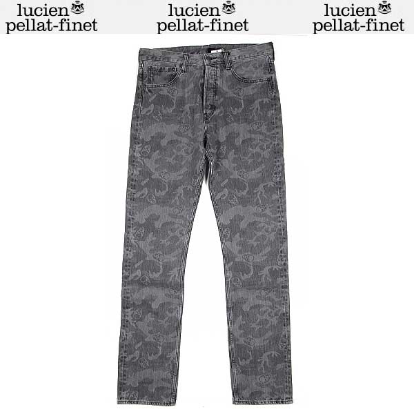 ルシアンペラフィネ lucien pellat-finet メンズ パンツ ボトムス ロゴ 総柄スカルカモ柄デザインデニムパンツ グレー DE79H GREY CAMOUFLAGE 15S (R58320)【送料無料】【smtb-TK】|ガッツ ブランドショップ