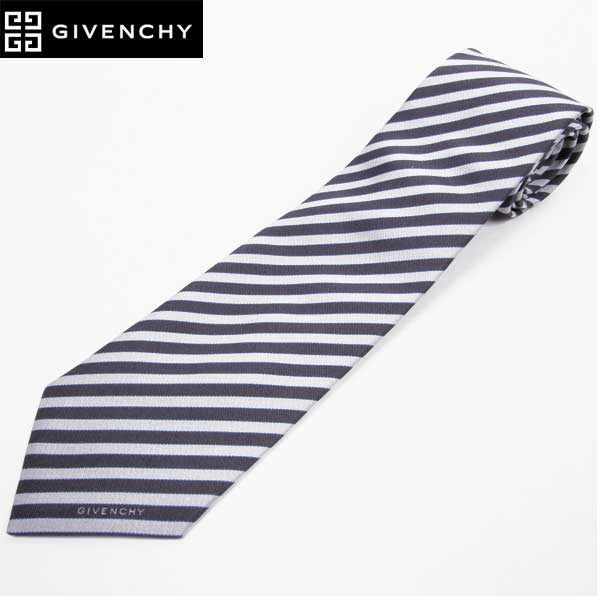 ジバンシー GIVENCHY メンズ 小物 ネクタイ ブランドロゴワンポイントレジメンタルシルクネクタイ グレー/ネイビー R8GQ040 0006 YA15S (R18800)【送料無料】【smtb-TK】｜ガッツ ブランドショップ