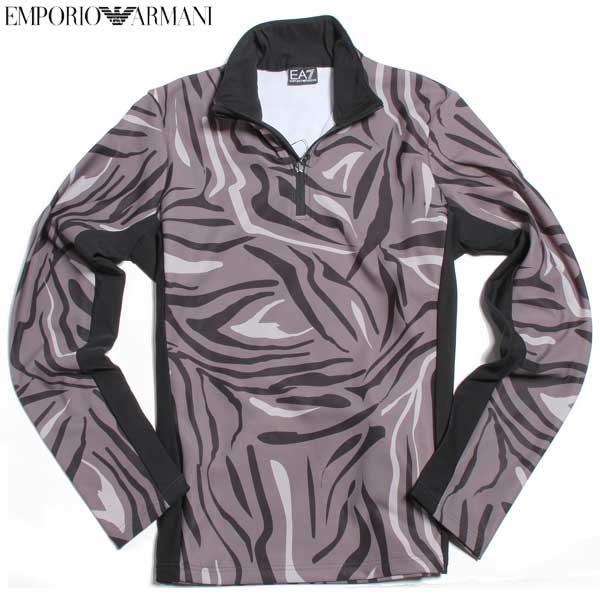 エンポリオアルマーニ EMPORIO ARMANI メンズ トップス スウェット トレーナー ロゴ ゼブラ柄・チェスト部分ロゴ付きハーフジップスウェット 6XPMB8 PJ35Z 1200 61A (R39960) 【送料無料】【smtb-TK】|ガッツ ブランドショップ