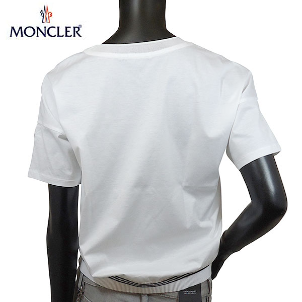 【楽天市場】モンクレール MONCLER レディース Tシャツ 半袖 トップス アーム部分ロゴ・裾部分ライン入りラウンドネックカットソー