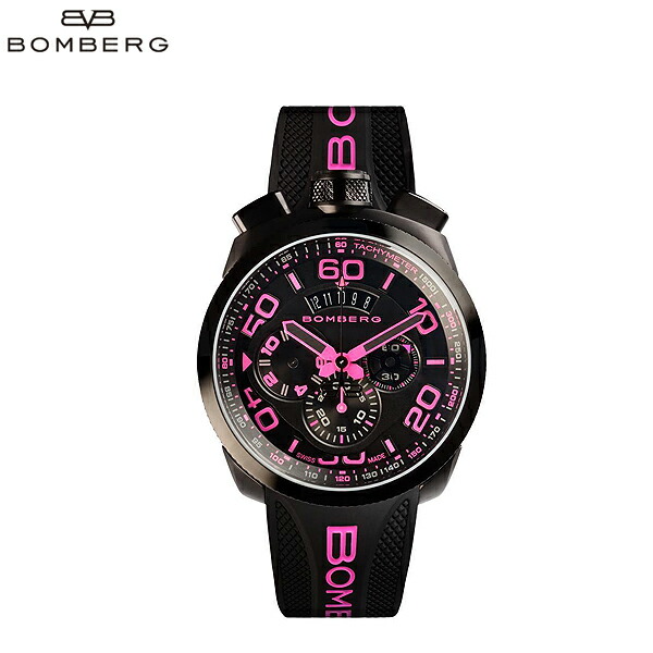 ボンバーグ BOMBERG  クォーツクロノ ネオン 袂時計 キーホルダー サクラ色 黒 黒いこと  ウォッチ BS45CHPBA 031 3 71A (R167400) 【貨物輸送無料】【smtb-TK】