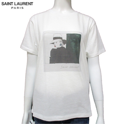 【楽天市場】サンローランパリ SAINT LAURENT PARIS レディース トップス Tシャツ 半袖 ロゴ ラウンドネック・アート