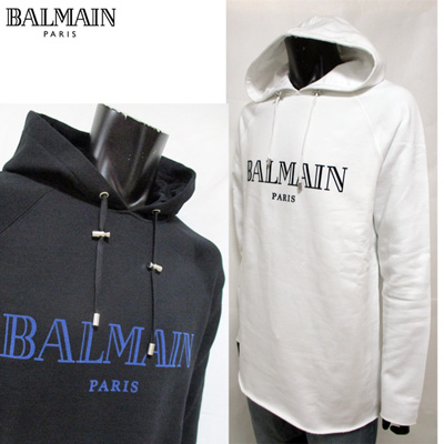 バルマン BALMAIN メンズ RH13239 フーディー ロゴ I063 黒 2color