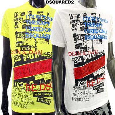 楽天市場 ディースクエアード Dsquared2 メンズ トップス Tシャツ 半袖 2color マルチロゴ グラフィティプリント付きカットソー イエロー ホワイト S74gd04 S 172 100 91s R 送料無料 Smtb Tk ガッツ ブランドショップ