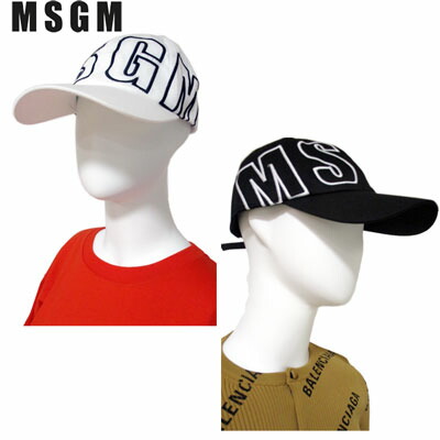 【新品タグ付】MSGM コットン100 ロゴキャップ ブラック MSGM】 【【NEW】アイコニックミニロゴ ベースボールキャップ