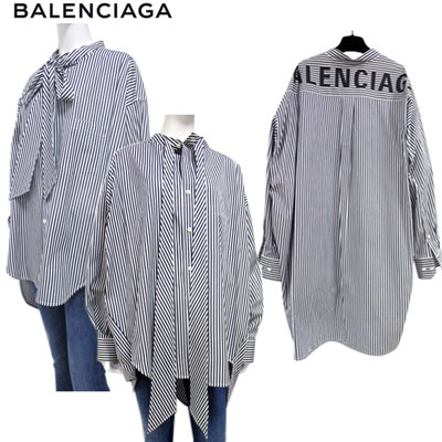 バレンシアガ】シャツ BALENCIAGA リネン混 ブラウス 麻+showroom