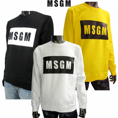 エムエスジーエム MSGM メンズ トップス 汗水 調教師 ロゴタイプ 3color MSGMボックス席ロゴタイプ入り口・入口トレーナー 白いこと/黄色/黒いこと 2640MM68 195299 01/06/99  91S (R29160)【貨物輸送無料】 【smtb-TK】